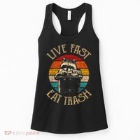 Live Fast Eat Trash Can Raccoon Camping Or Hiking Women's Tank Top thumb 0