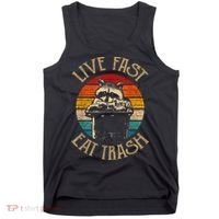 Live Fast Eat Trash Can Raccoon Camping Or Hiking Tank Top thumb 0