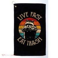 Live Fast Eat Trash Can Raccoon Camping Or Hiking Golf Towel thumb 0