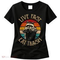 Live Fast Eat Trash Can Raccoon Camping Or Hiking Women's T-Shirt thumb 0