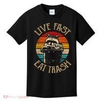 Live Fast Eat Trash Can Raccoon Camping Or Hiking Kids T-Shirt thumb 0