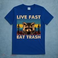 Live Fast Eat Trash Funny Raccoon Camping Vintage Retro Gift T-Shirt thumb 5