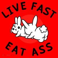Live Fast Eat Ass Funny Bunny Santa Hat thumb 1