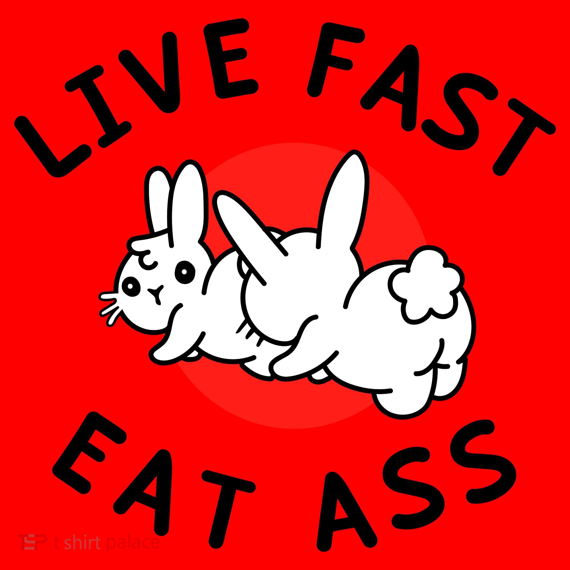 Live Fast Eat Ass Funny Bunny Santa Hat