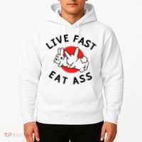 Live Fast Eat Ass Funny Bunny Hoodie thumb 2