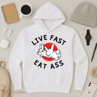 Live Fast Eat Ass Funny Bunny Hoodie thumb 3