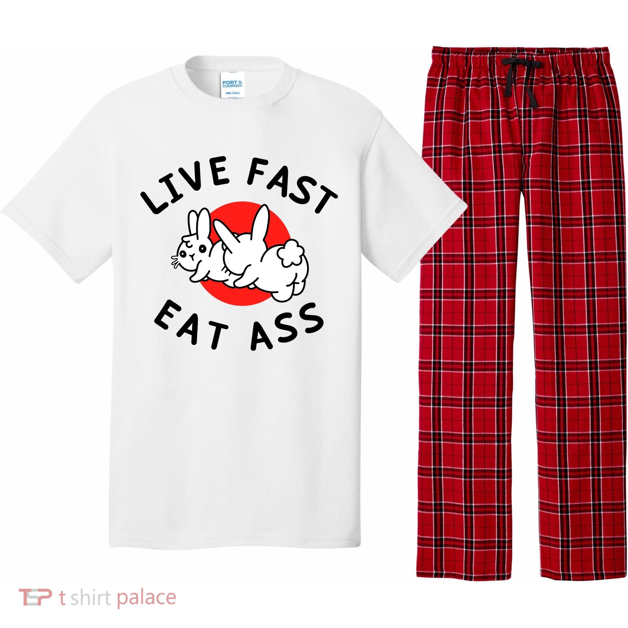 Live Fast Eat Ass Funny Bunny Pajama Set