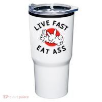 Live Fast Eat Ass Funny Bunny Tumbler thumb 0