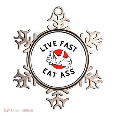 Live Fast Eat Ass Funny Bunny Ornament