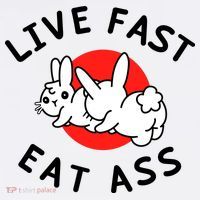 Live Fast Eat Ass Funny Bunny Ornament thumb 1