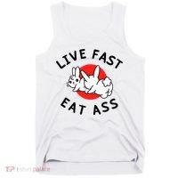 Live Fast Eat Ass Funny Bunny Tank Top thumb 0