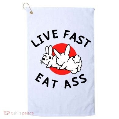 Live Fast Eat Ass Funny Bunny Golf Towel