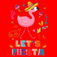 Let's Fiesta Flamingo Cinco De Mayo Santa Hat thumb 1