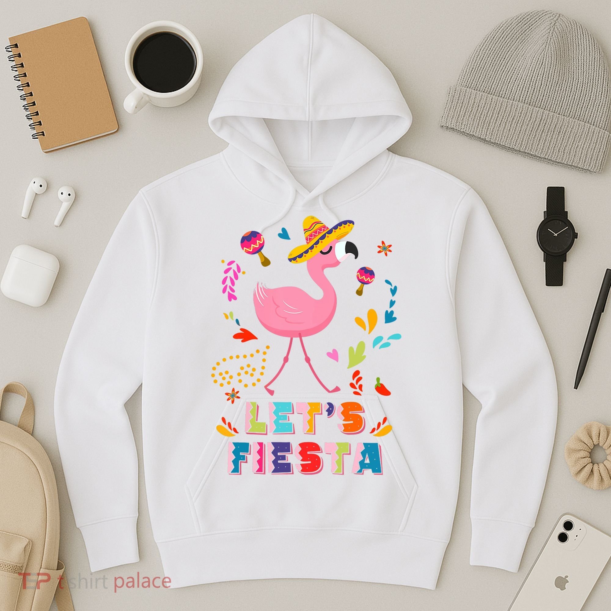 Let's Fiesta Flamingo Cinco De Mayo Hoodie