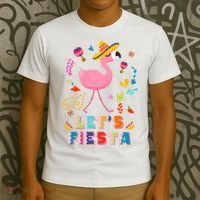 Let's Fiesta Flamingo Cinco De Mayo T-Shirt thumb 3