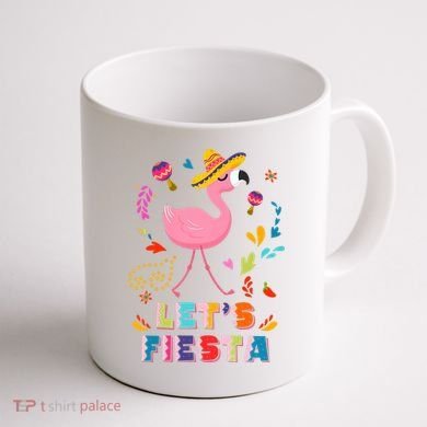 Let's Fiesta Flamingo Cinco De Mayo Coffee Mug back