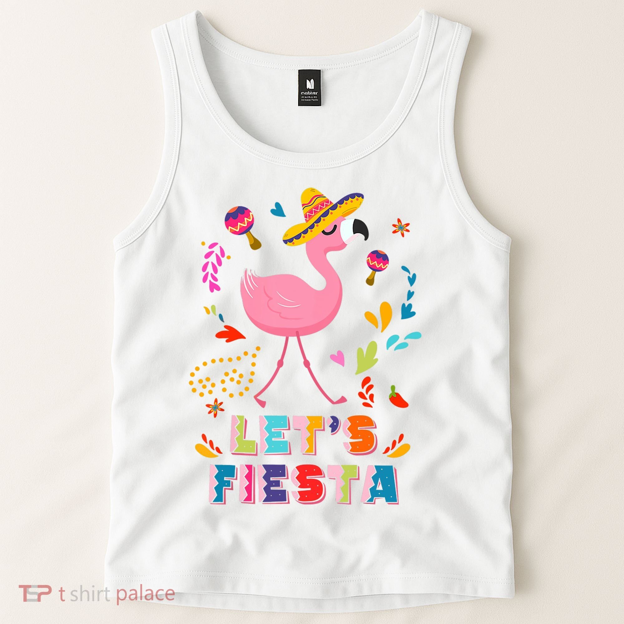 Let's Fiesta Flamingo Cinco De Mayo Tank Top