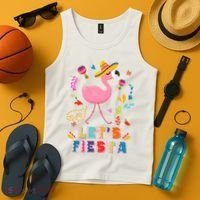 Let's Fiesta Flamingo Cinco De Mayo Tank Top thumb 4
