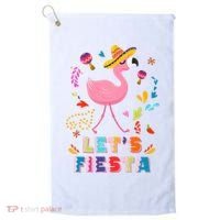 Let's Fiesta Flamingo Cinco De Mayo Golf Towel thumb 0