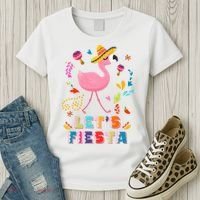 Let's Fiesta Flamingo Cinco De Mayo Women's T-Shirt thumb 3