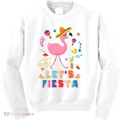 Let's Fiesta Flamingo Cinco De Mayo Kids Sweatshirt