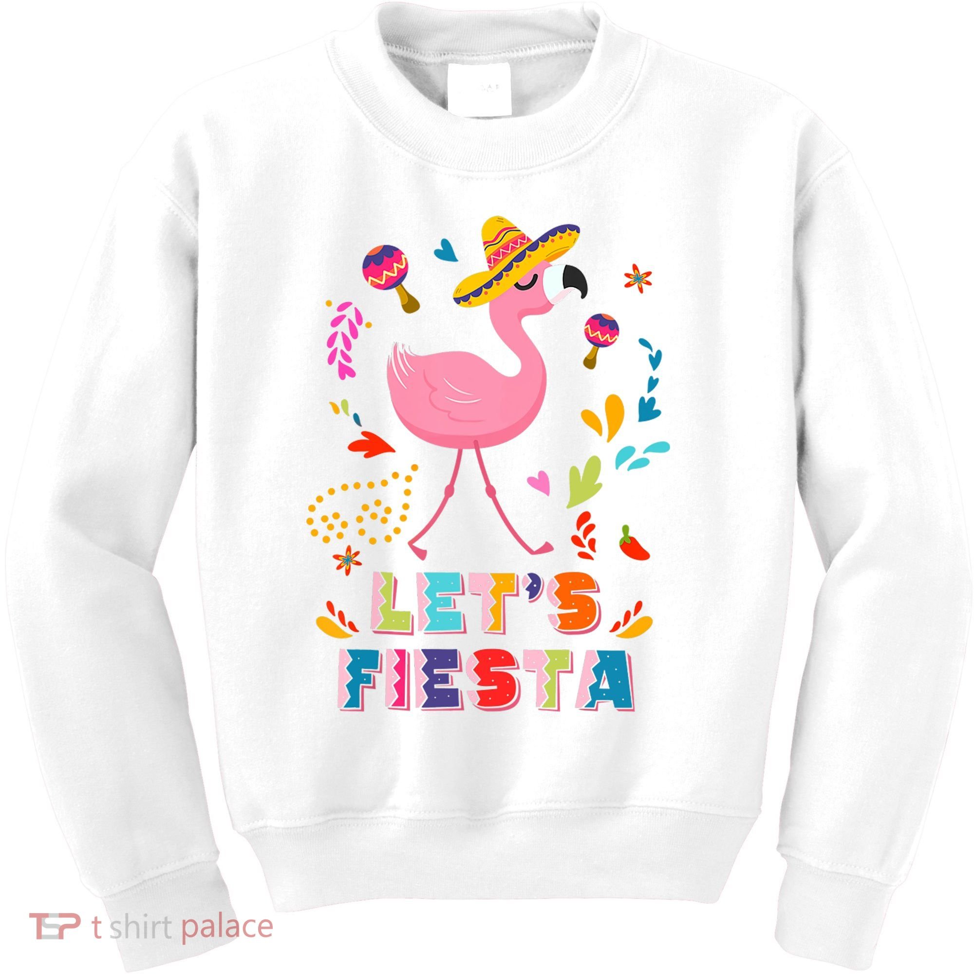 Let's Fiesta Flamingo Cinco De Mayo Kids Sweatshirt