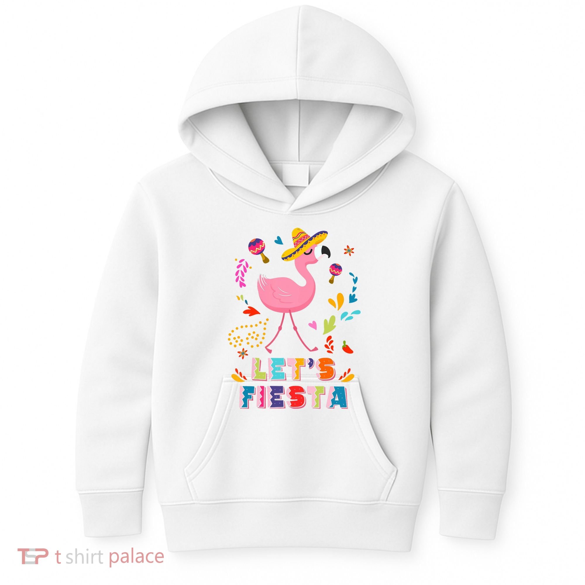 Let's Fiesta Flamingo Cinco De Mayo Kids Hoodie