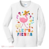 Let's Fiesta Flamingo Cinco De Mayo Kids Long Sleeve Shirt thumb 0