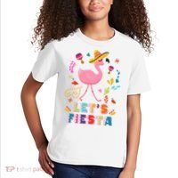 Let's Fiesta Flamingo Cinco De Mayo Kids T-Shirt thumb 2