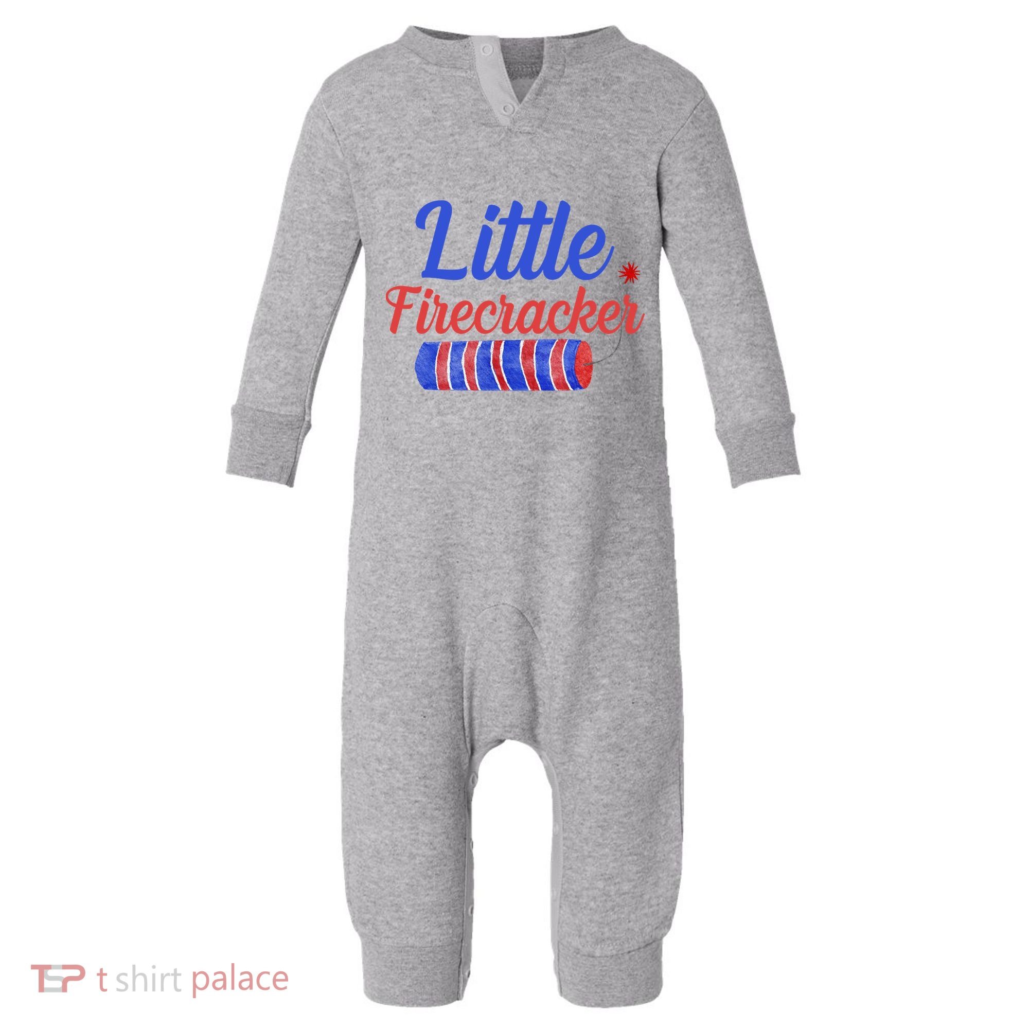 Little Firecracker Funny 4th Of July Infant Fleece One Piece