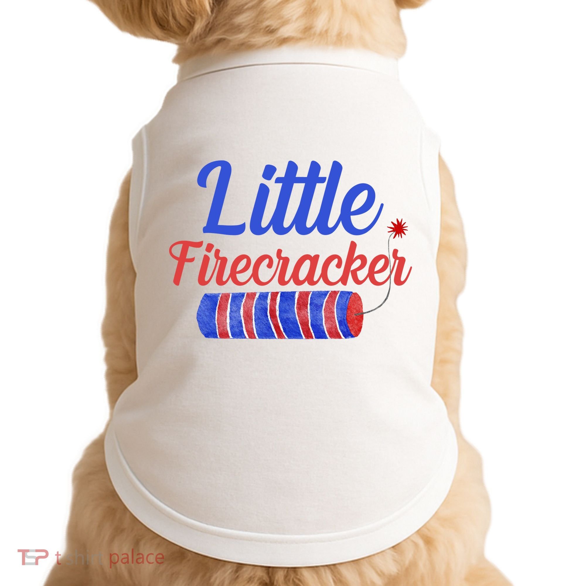 Little Firecracker Funny 4th Of July Doggie Tank