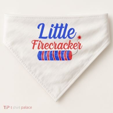 Little Firecracker Funny 4th Of July USA-Made Doggie Bandana