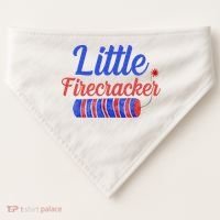 Little Firecracker Funny 4th Of July USA-Made Doggie Bandana thumb 0