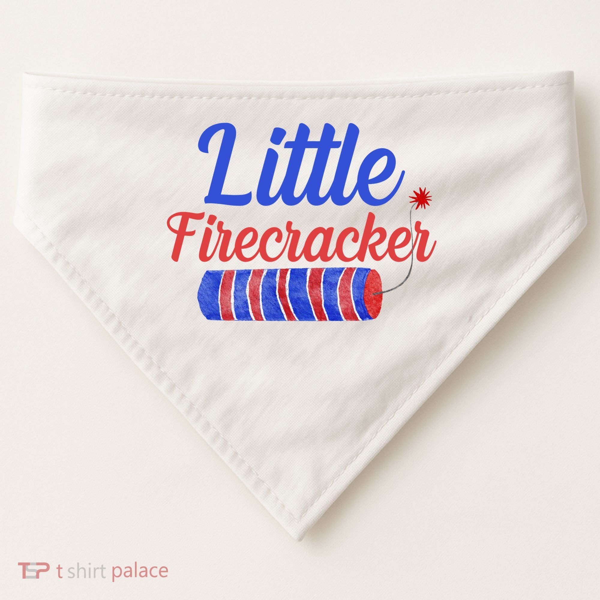 Little Firecracker Funny 4th Of July USA-Made Doggie Bandana