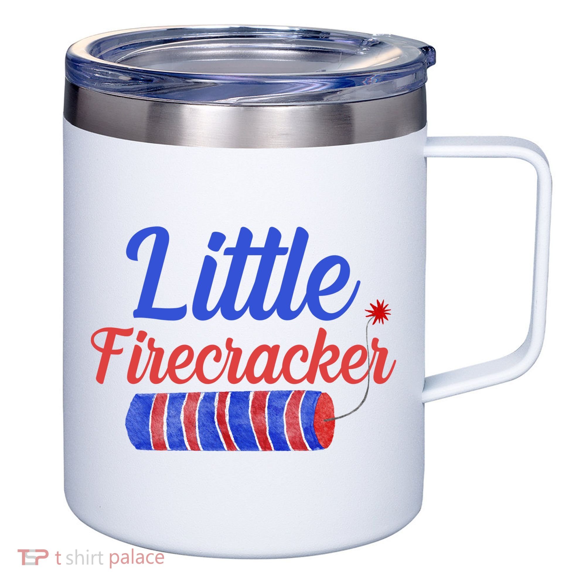 Little Firecracker Funny 4th Of July 12oz Stainless Steel Coffee Mug
