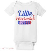 Little Firecracker Funny 4th Of July Baby Bodysuit thumb 0