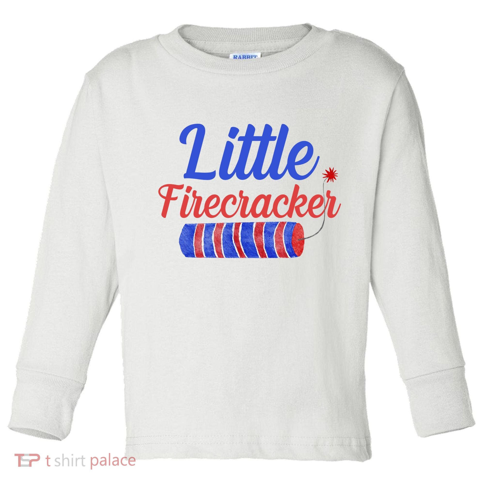 Little Firecracker Funny 4th Of July Toddler Long Sleeve Shirt