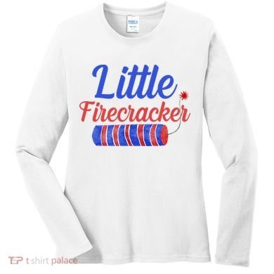 Little Firecracker Funny 4th Of July Women's Long Sleeve Shirt