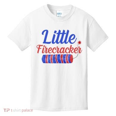 Little Firecracker Funny 4th Of July Kids T-Shirt