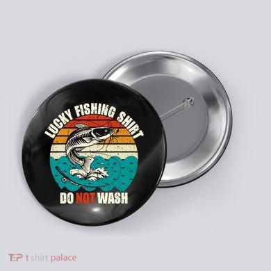 Lucky Fishing Funny Catfish Button