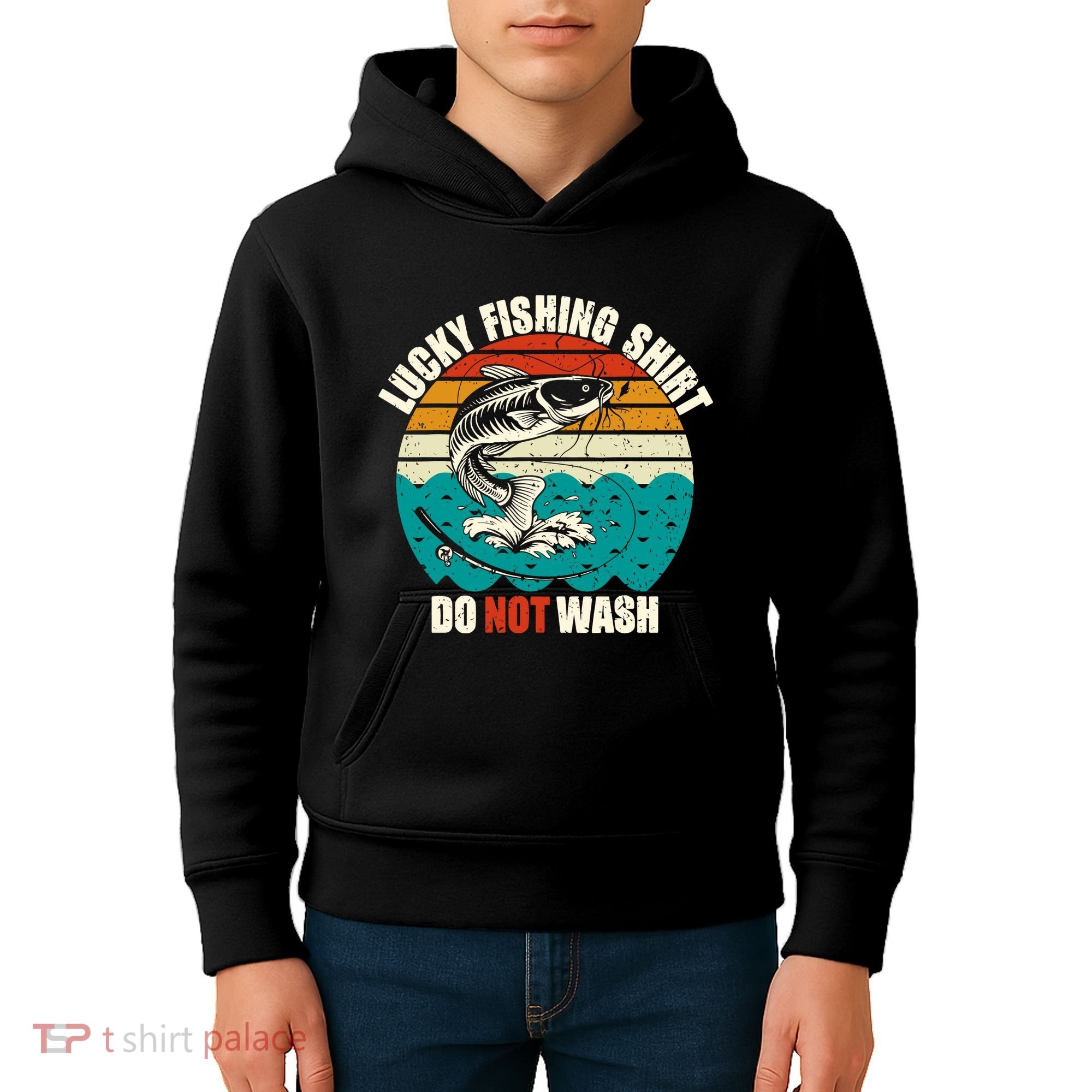 Lucky Fishing Funny Catfish Kids Hoodie