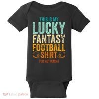 Lucky Fantasy Football Draft Party Do Not Wash Baby Bodysuit thumb 0
