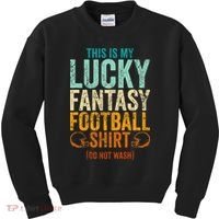 Lucky Fantasy Football Draft Party Do Not Wash Kids Sweatshirt thumb 0