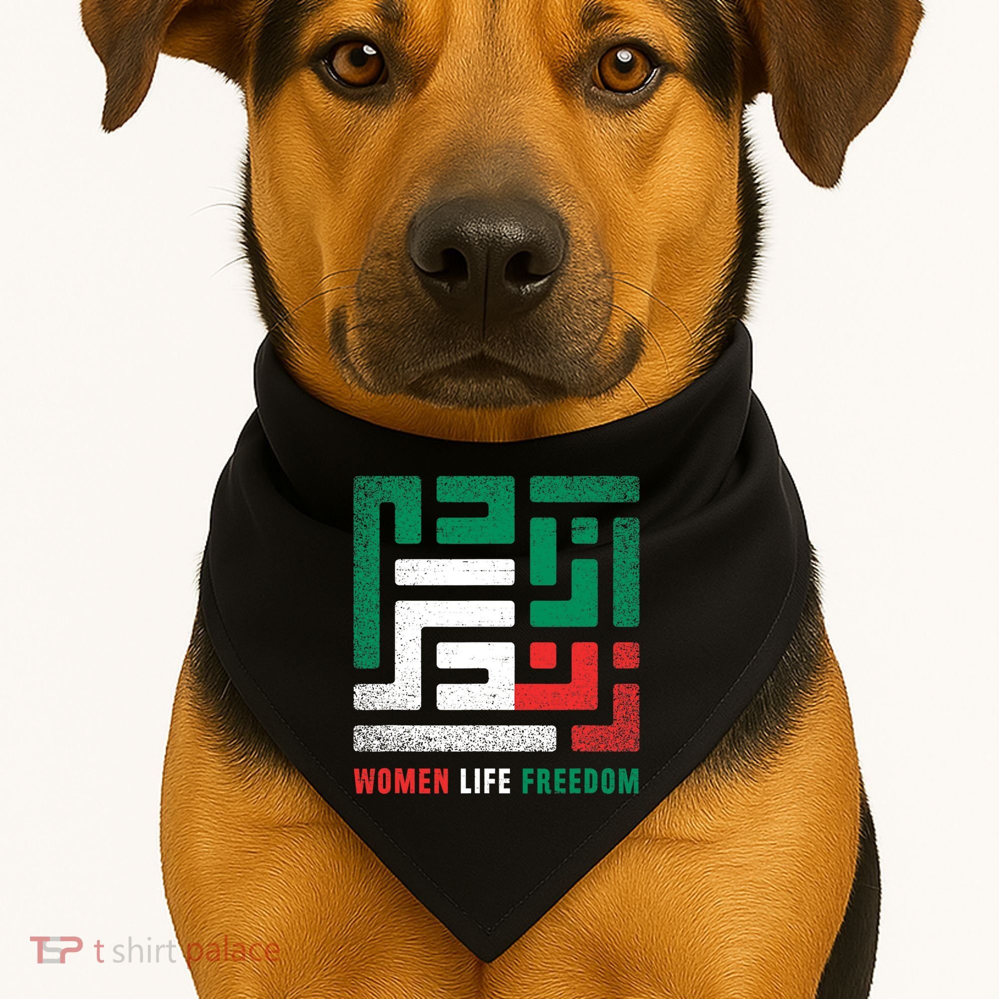  Life Freedom Free Iran USA-Made Doggie Bandana