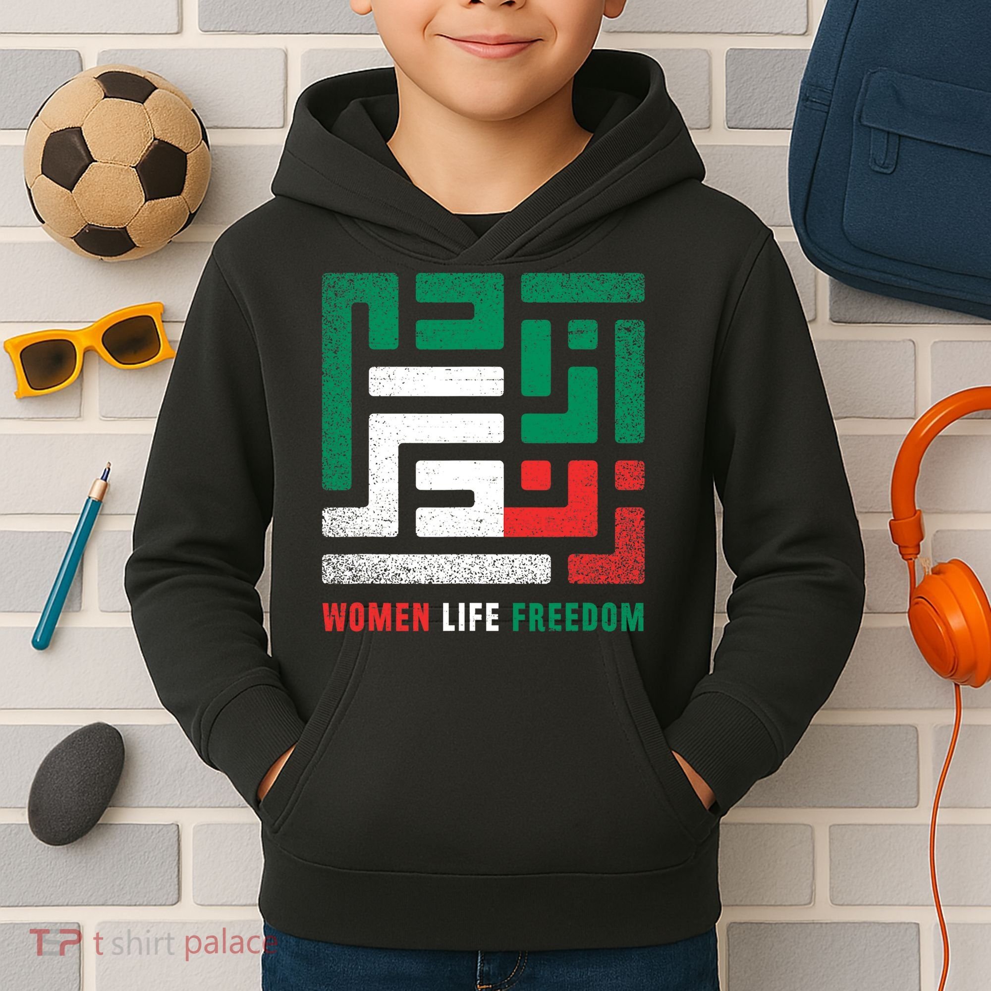  Life Freedom Free Iran Kids Hoodie