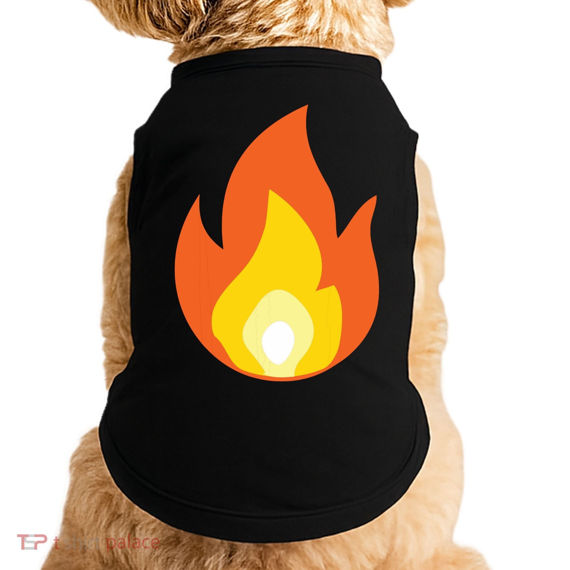 Lit Fire Flame Hot Burning Beach Doggie Tank