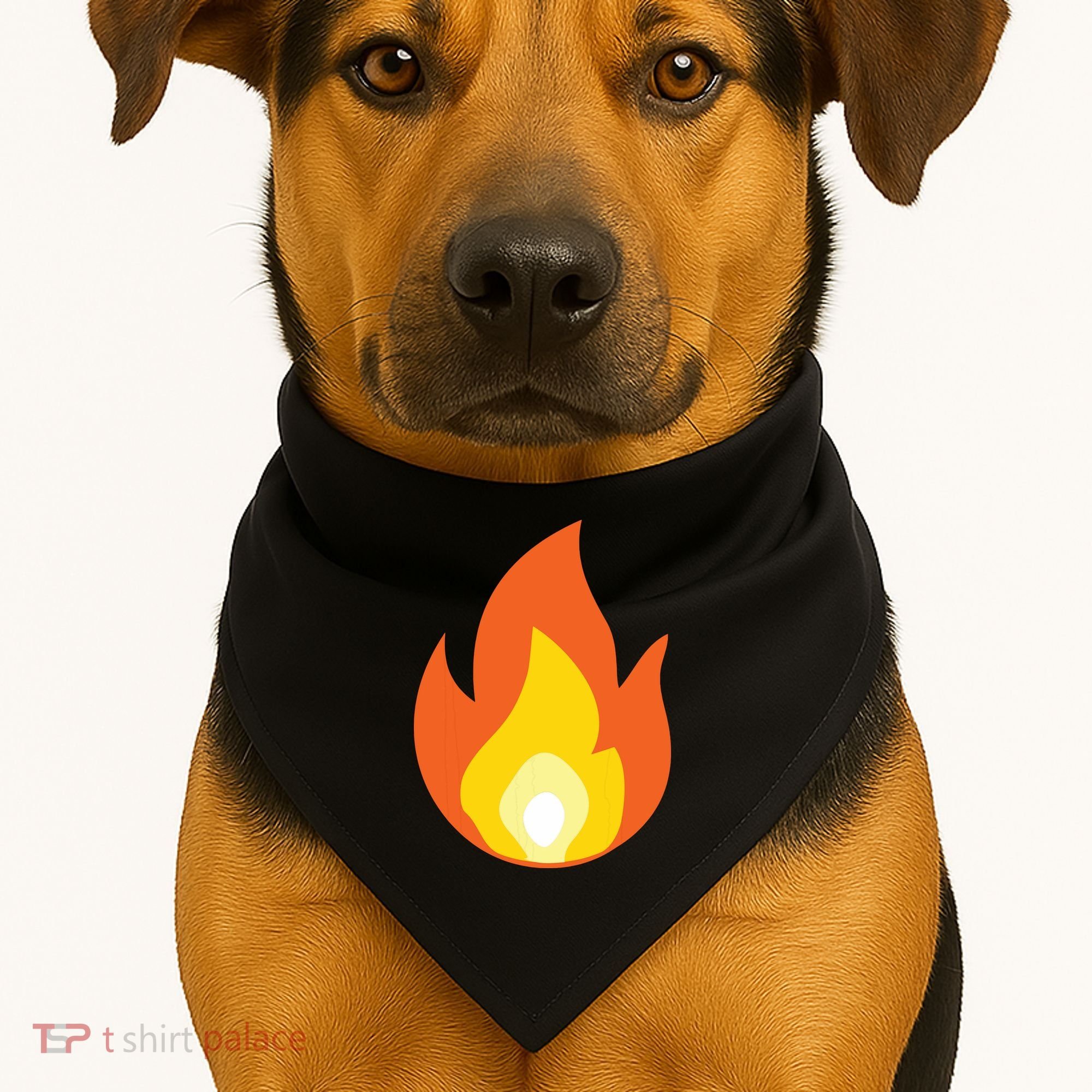 Lit Fire Flame Hot Burning Beach USA-Made Doggie Bandana