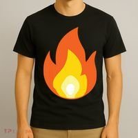 Lit Fire Flame Hot Burning Beach T-Shirt thumb 3