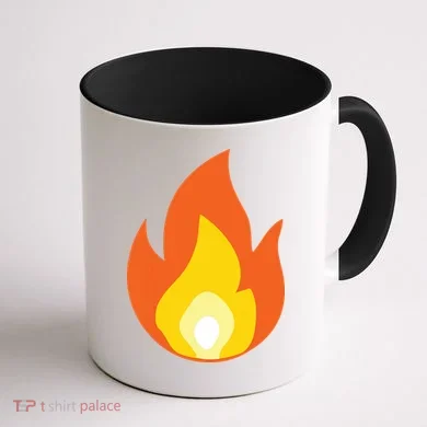 Lit Fire Flame Hot Burning Beach Coffee Mug back