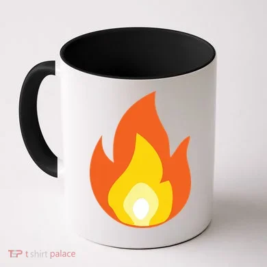 Lit Fire Flame Hot Burning Beach Coffee Mug